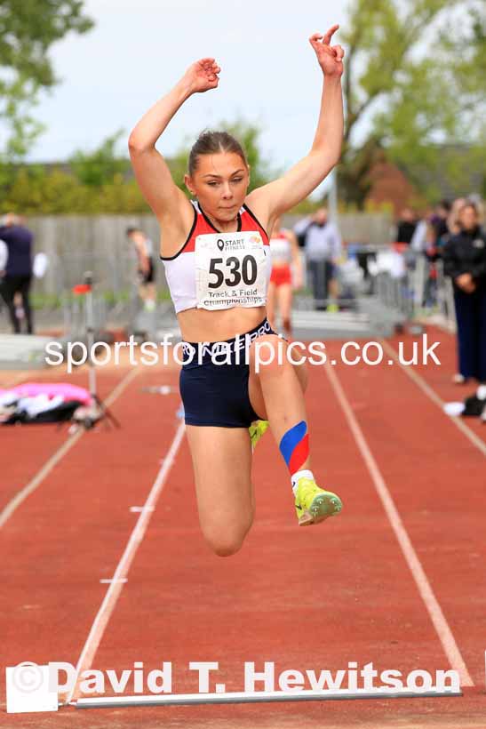Womens Under-17s Long Jump, 2023 North Eastern Track and Field Champs., Middlesbrough Sports Village, Middlesbrough. Photo: David T. Hewitson/Sports for All Pics